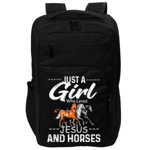 Just A Who Loves Jesus And Horses Horseback Riding Fun Meaningful Gift Impact Tech Backpack