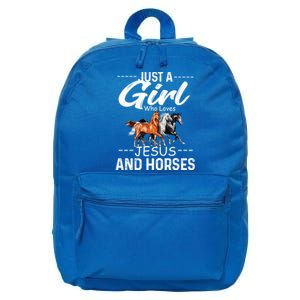 Just A Who Loves Jesus And Horses Horseback Riding Fun Meaningful Gift 16 in Basic Backpack