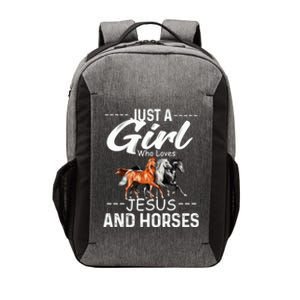 Just A Who Loves Jesus And Horses Horseback Riding Fun Meaningful Gift Vector Backpack