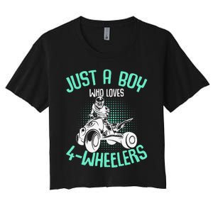 Just a who loves 4 Wheelers ATV Quad Women's Crop Top Tee