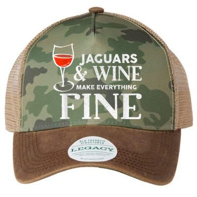 Jaguars And Wine Make Everything Fine Jaguar Legacy Tie Dye Trucker Hat