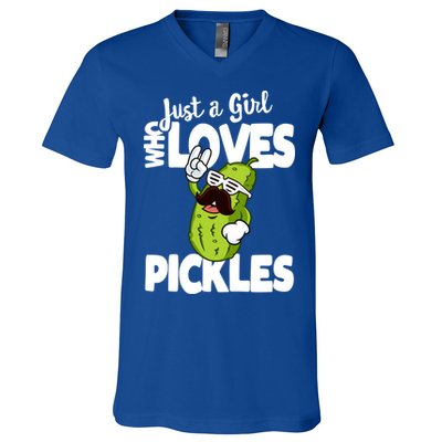 Just A Who Loves Pickles Funny Pickle Gift Meaningful Gift V-Neck T-Shirt