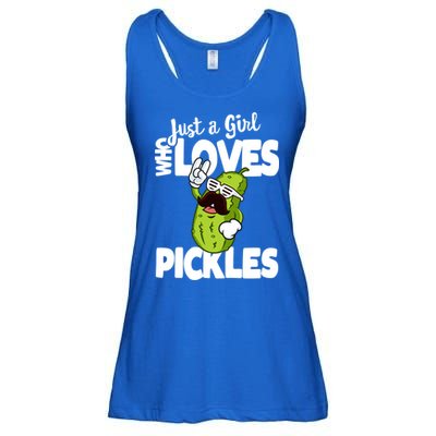 Just A Who Loves Pickles Funny Pickle Gift Meaningful Gift Ladies Essential Flowy Tank