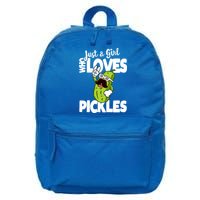 Just A Who Loves Pickles Funny Pickle Gift Meaningful Gift 16 in Basic Backpack