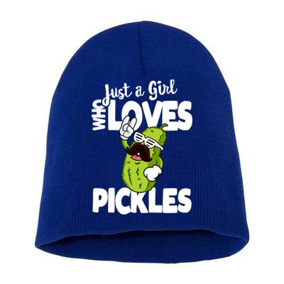 Just A Who Loves Pickles Funny Pickle Gift Meaningful Gift Short Acrylic Beanie