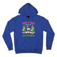 Just A Who Loves Great Dane And Christmas Santa Hat Gift Hoodie