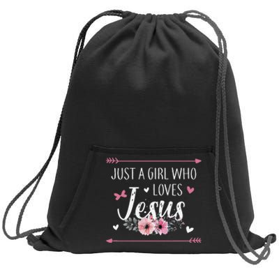 Just A  Who Loves Jesus Religious Christian Sweatshirt Cinch Pack Bag