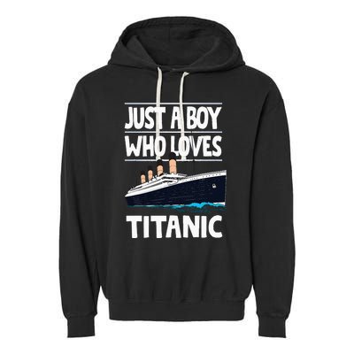 Just A Who Loves Titanic Voyage Ship Garment-Dyed Fleece Hoodie