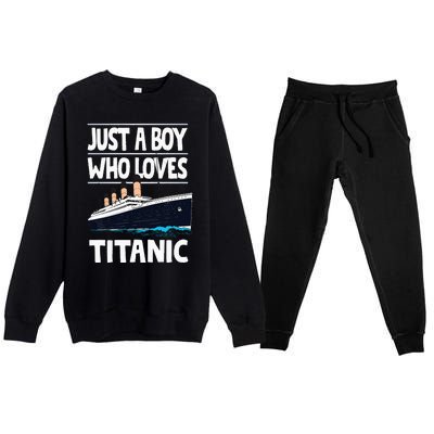 Just A Who Loves Titanic Voyage Ship Premium Crewneck Sweatsuit Set