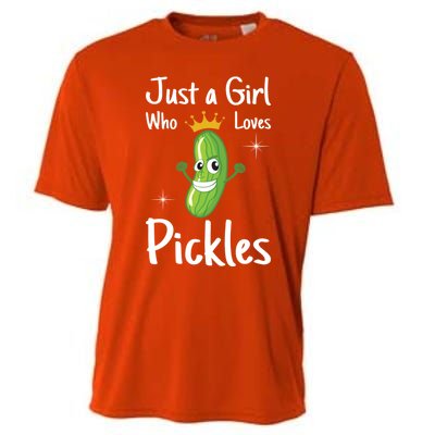 Just A Who Loves Pickles I Cucumber I Pickle Cool Gift Cooling Performance Crew T-Shirt