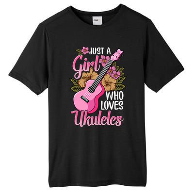 Just A Who Loves Ukuleles Funny Uke Gift Tall Fusion ChromaSoft Performance T-Shirt