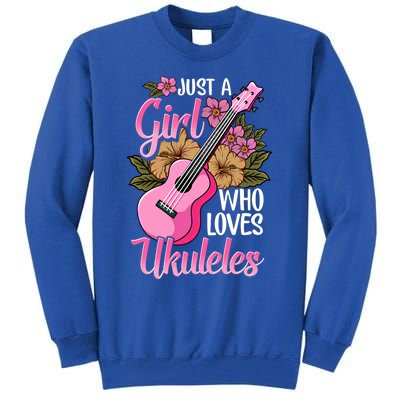 Just A Who Loves Ukuleles Funny Uke Gift Tall Sweatshirt