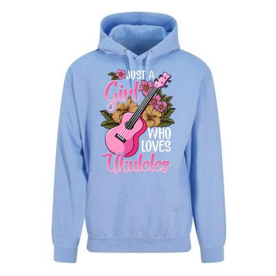 Just A Who Loves Ukuleles Funny Uke Gift Unisex Surf Hoodie