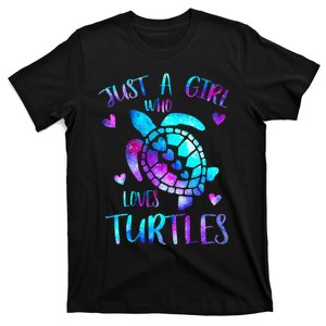 Just a Who Loves Turtles Galaxy Space Sea Turtle Lover T-Shirt