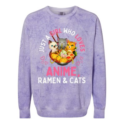 Just a  Who Loves Anime Ra and Cats Kawaii Manga Gift Colorblast Crewneck Sweatshirt