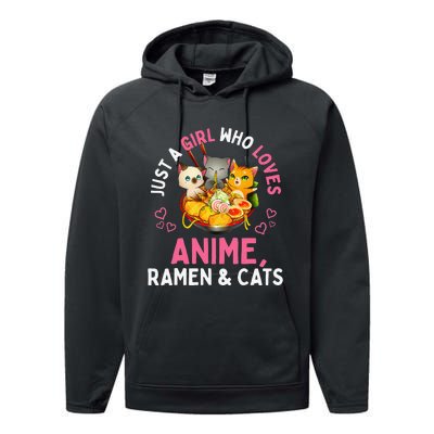 Just a  Who Loves Anime Ra and Cats Kawaii Manga Gift Performance Fleece Hoodie