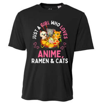 Just a  Who Loves Anime Ra and Cats Kawaii Manga Gift Cooling Performance Crew T-Shirt