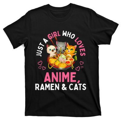 Just a  Who Loves Anime Ra and Cats Kawaii Manga Gift T-Shirt