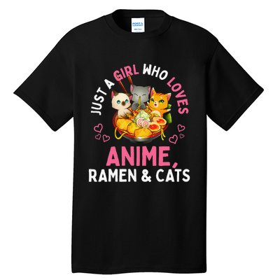 Just a  Who Loves Anime Ra and Cats Kawaii Manga Gift Tall T-Shirt