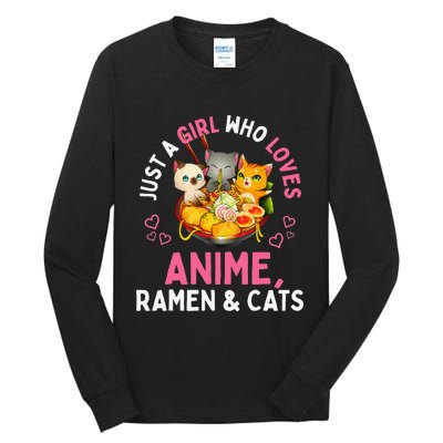 Just a  Who Loves Anime Ra and Cats Kawaii Manga Gift Tall Long Sleeve T-Shirt