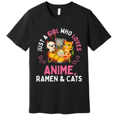 Just a  Who Loves Anime Ra and Cats Kawaii Manga Gift Premium T-Shirt