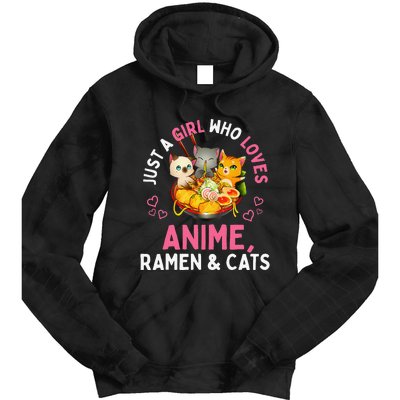 Just a  Who Loves Anime Ra and Cats Kawaii Manga Gift Tie Dye Hoodie