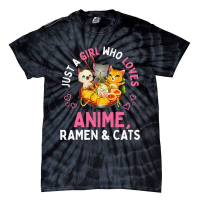 Just a  Who Loves Anime Ra and Cats Kawaii Manga Gift Tie-Dye T-Shirt