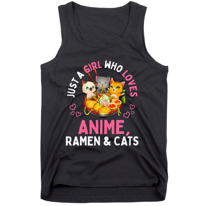 Just a  Who Loves Anime Ra and Cats Kawaii Manga Gift Tank Top