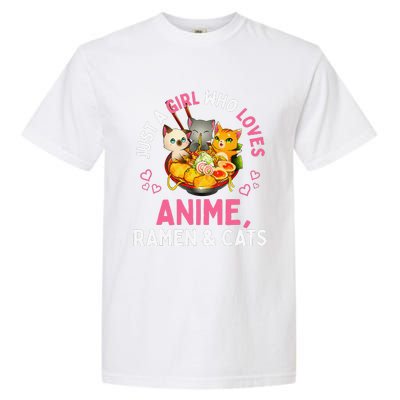 Just a  Who Loves Anime Ra and Cats Kawaii Manga Gift Garment-Dyed Heavyweight T-Shirt