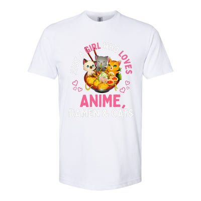 Just a  Who Loves Anime Ra and Cats Kawaii Manga Gift Softstyle CVC T-Shirt