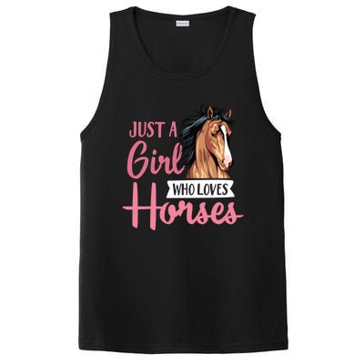 Just A Who Loves Horses Cute Horseback Riding Lesson Gift PosiCharge Competitor Tank