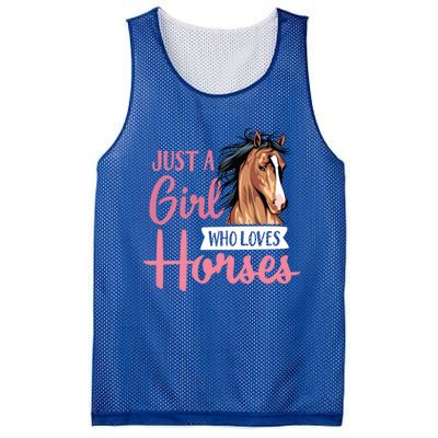 Just A Who Loves Horses Cute Horseback Riding Lesson Gift Mesh Reversible Basketball Jersey Tank