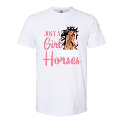 Just A Who Loves Horses Cute Horseback Riding Lesson Gift Softstyle CVC T-Shirt