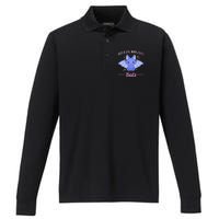 Just A Who Loves Bats Performance Long Sleeve Polo