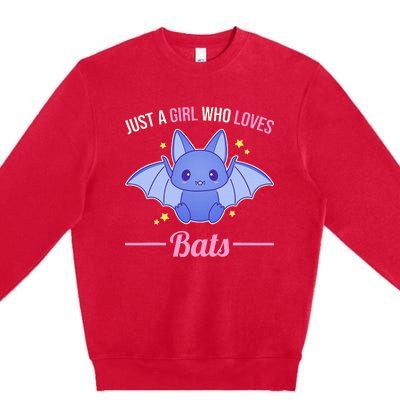 Just A Who Loves Bats Premium Crewneck Sweatshirt