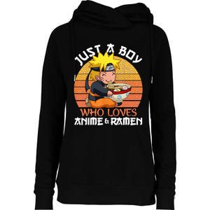 Just A Who Loves Anime And Ra Japanese Otaku Boys Son Womens Funnel Neck Pullover Hood