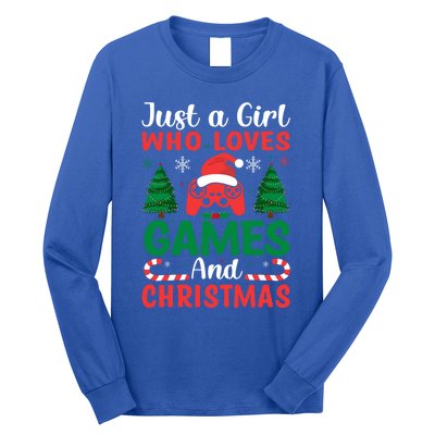 Just A Who Loves Video Games And Christmas Gift Long Sleeve Shirt