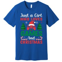 Just A Who Loves Video Games And Christmas Gift Premium T-Shirt