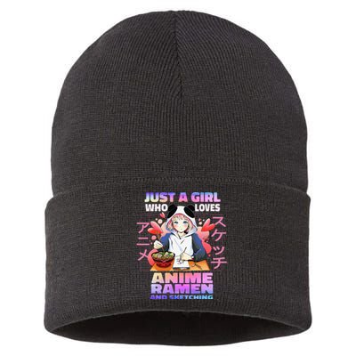 Just A  Who Loves Anime Ra and Sketching Anime Gift Sustainable Knit Beanie