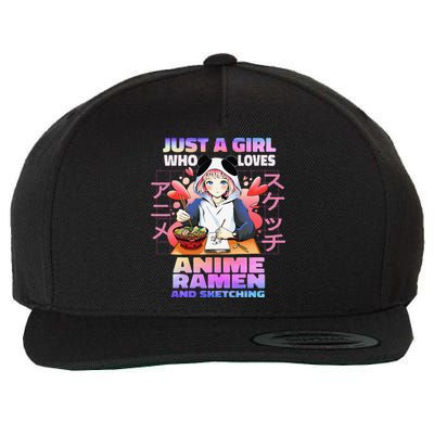 Just A  Who Loves Anime Ra and Sketching Anime Gift Wool Snapback Cap