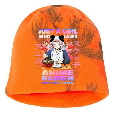 Just A  Who Loves Anime Ra and Sketching Anime Gift Kati - Camo Knit Beanie