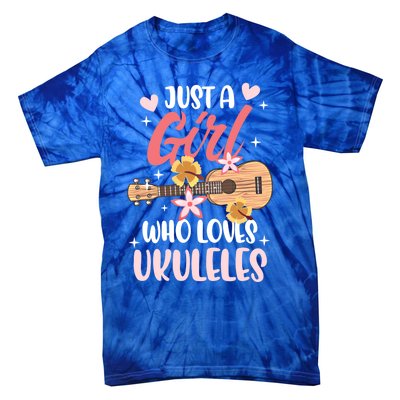 Just A Who Loves Ukuleles Gift Tie-Dye T-Shirt