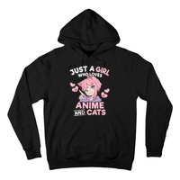 Just A Who Loves Anime And Cats Cute Otaku Manga Hoodie