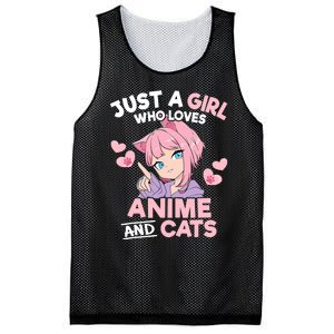 Just A Who Loves Anime And Cats Cute Otaku Manga Mesh Reversible Basketball Jersey Tank