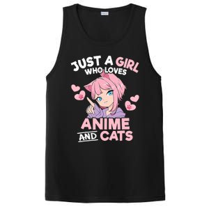 Just A Who Loves Anime And Cats Cute Otaku Manga PosiCharge Competitor Tank