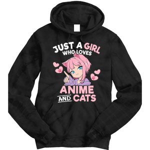 Just A Who Loves Anime And Cats Cute Otaku Manga Tie Dye Hoodie