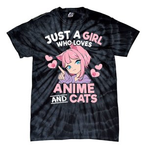 Just A Who Loves Anime And Cats Cute Otaku Manga Tie-Dye T-Shirt