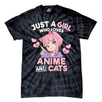 Just A Who Loves Anime And Cats Cute Otaku Manga Tie-Dye T-Shirt