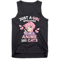 Just A Who Loves Anime And Cats Cute Otaku Manga Tank Top