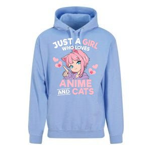 Just A Who Loves Anime And Cats Cute Otaku Manga Unisex Surf Hoodie